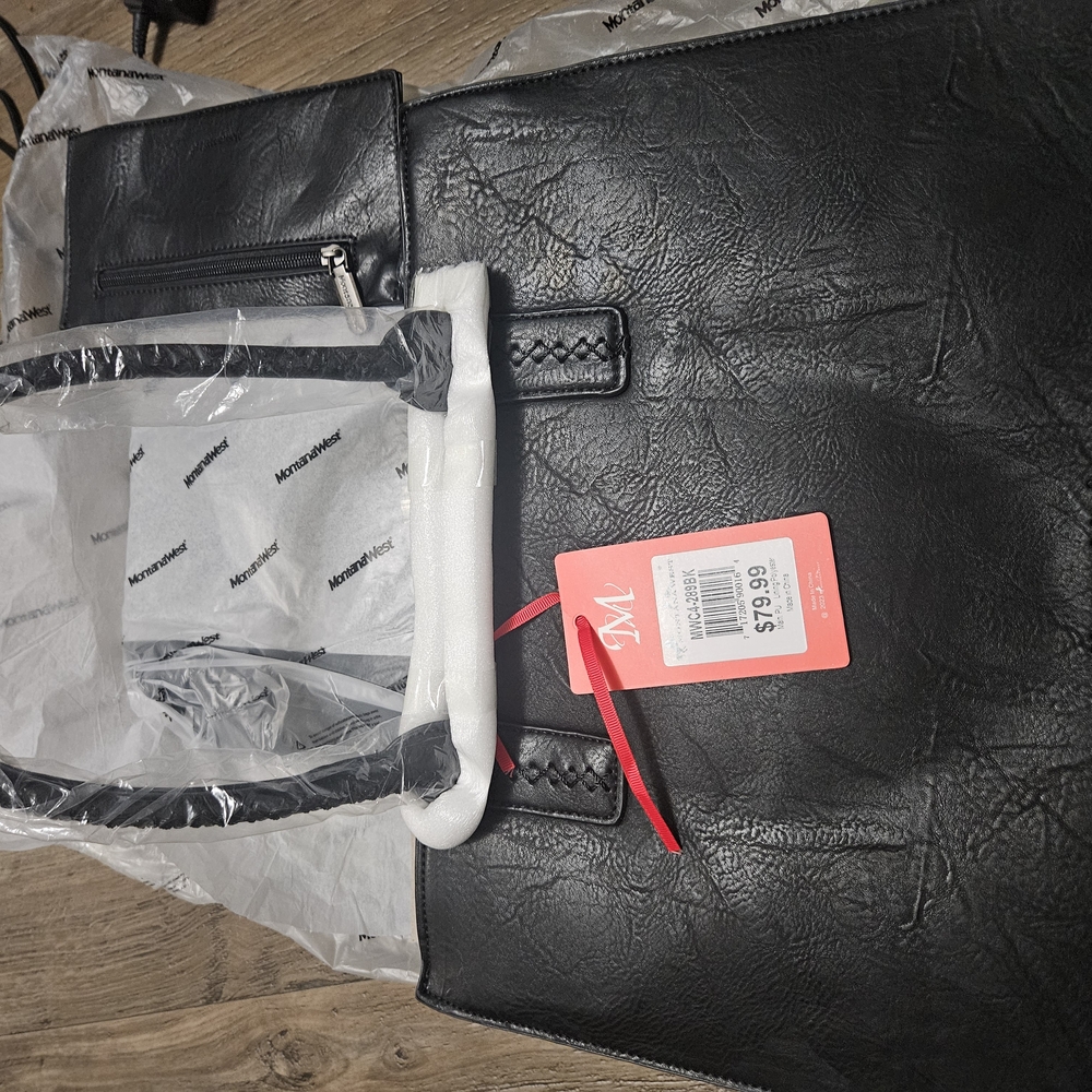 Montana West Woman 3 Set Black Leather Bag